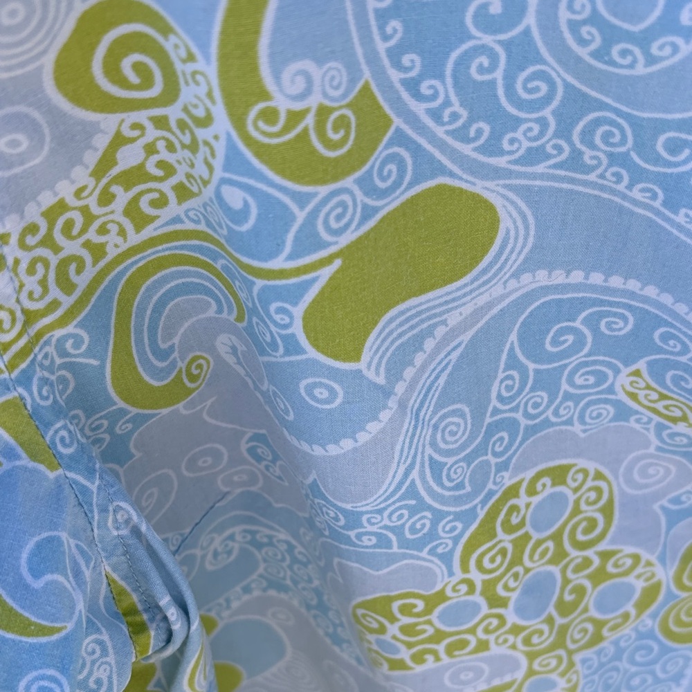Pine Cone Hill Blue and Green Paisley Button Down Shirt - Picture 3 of 7